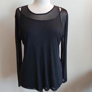 Calvin Klein Sheer Two-Layer Mesh Longsleeve